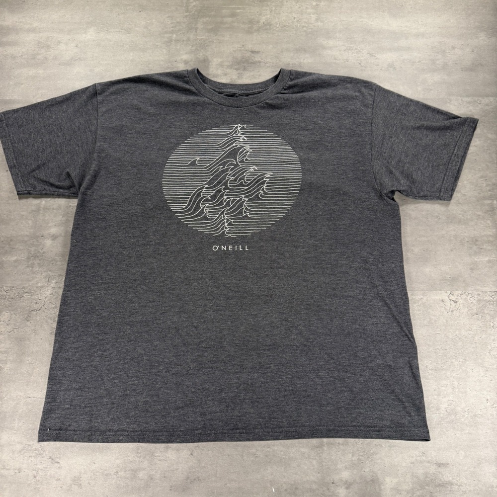 O'Neill T-Shirt Mens XL Modern Fit Charcoal Gray Graphic Wave Surf Skate Grunge